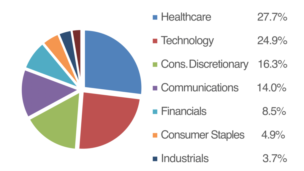 Graph depicting a pie chart and legend for Concentrated Growth